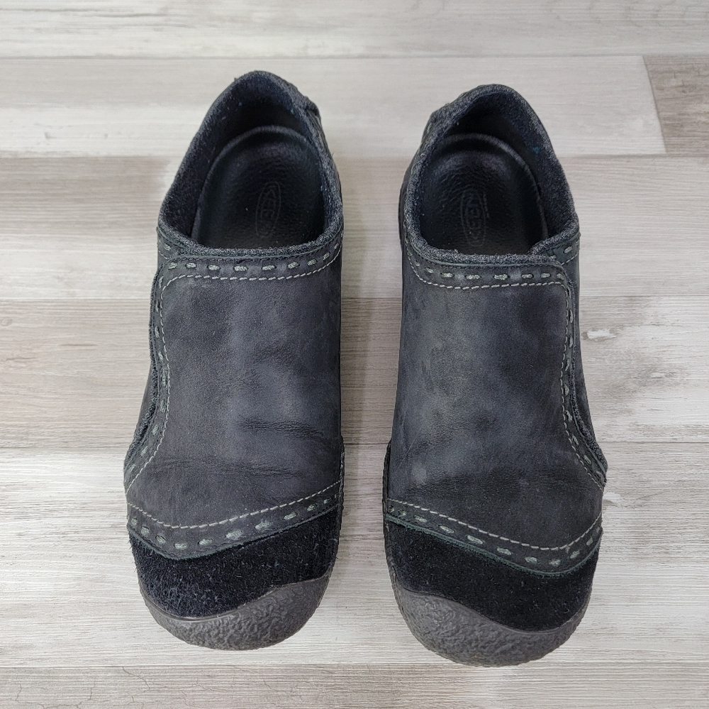 Keen Midori Black Leather Slip On Monk Loafer Shoe Women's Size 8½ - Picture 7 of 15